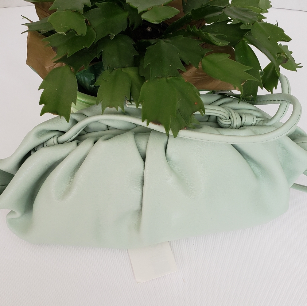 STEVE MADDEN Necture Soft Pouch Clutch Bag Mint Green - Picture 2 of 15